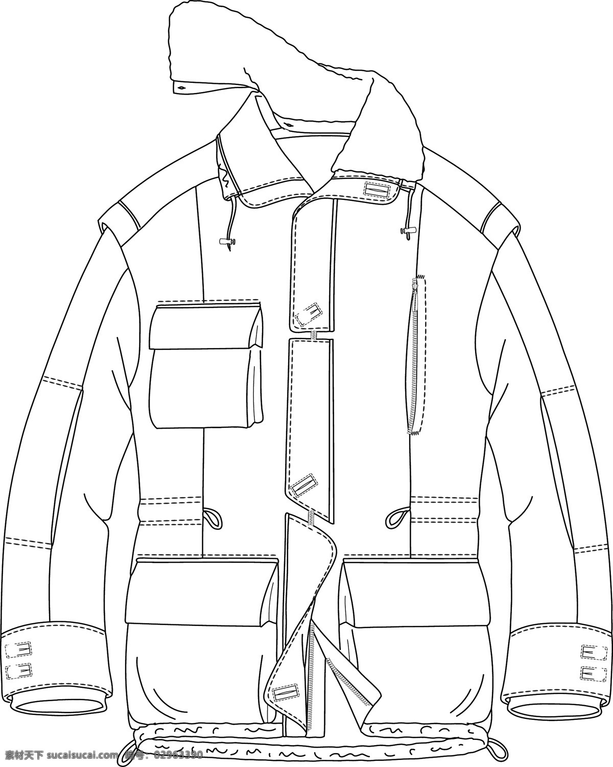 大衣 服装 服装设计 衣服 原创 服装打版 矢量