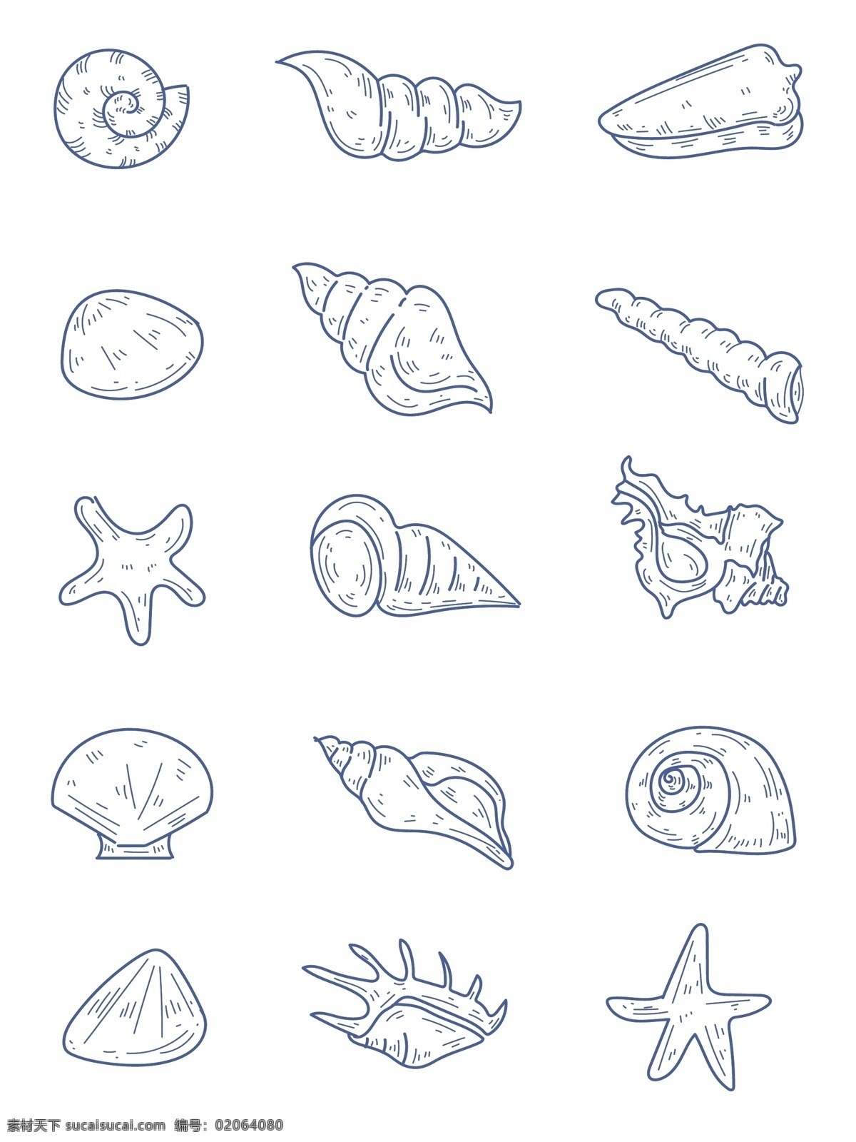 手绘海洋生物 海洋生物 简笔画 小鱼 鳄鱼 乌贼 乌龟 矢量素材 生物世界 鱼类