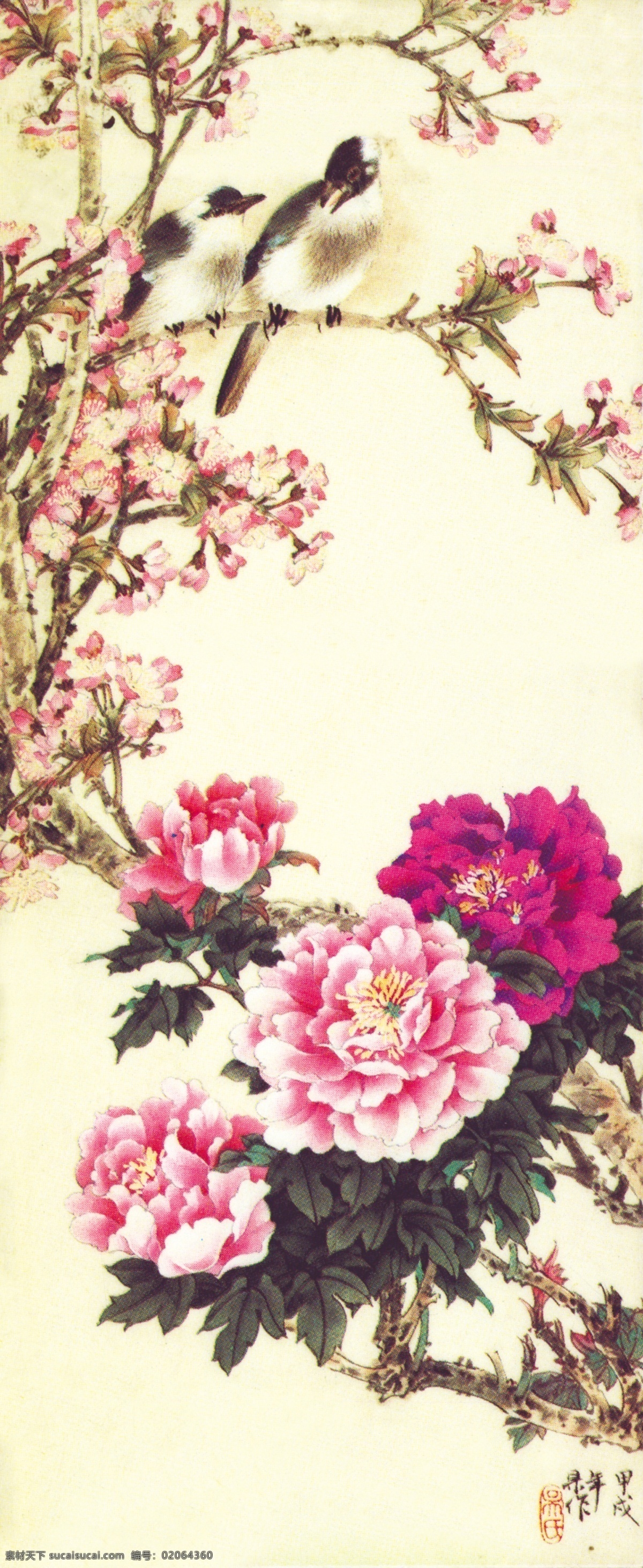 山水 花鸟 油画 风景 风景画 花鸟画 山峰 山水花鸟 山水画 鹦鹉 竹子 白色
