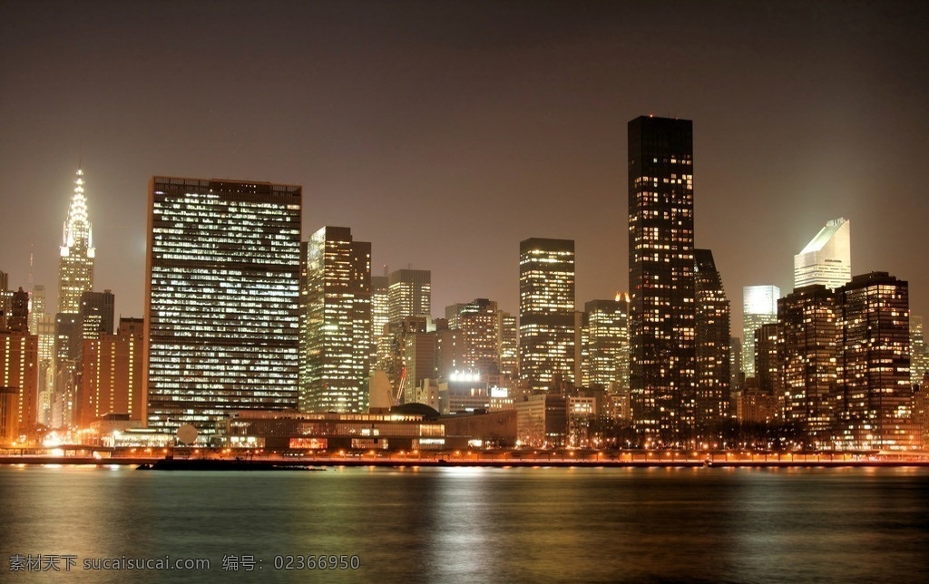 纽约 曼哈顿 繁华 夜景 城市 美国 景观 照明 灯光 建筑物 高楼大厦 夜空 水面 国外旅游 旅游摄影