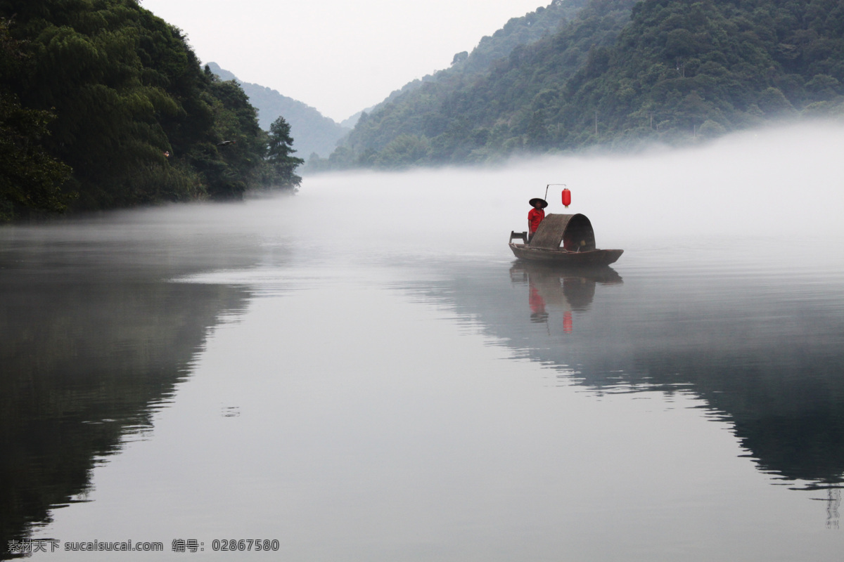 东江湖 小东江 渔船 雾色 泛舟 旅游摄影 国内旅游