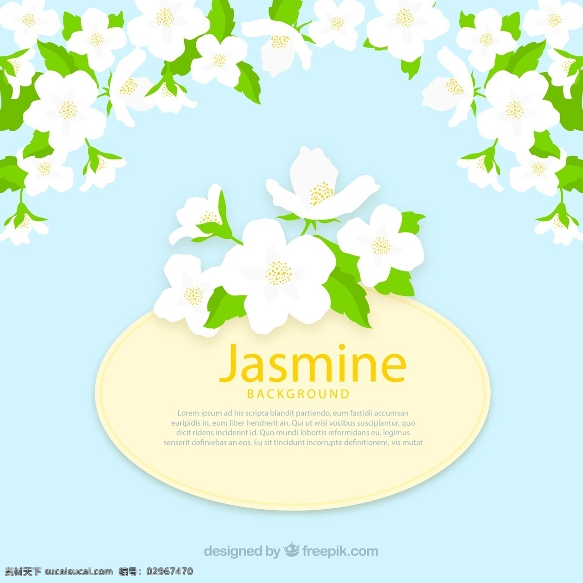 白色 茉莉花 标签 花卉 矢量图 格式 矢量 高清图片