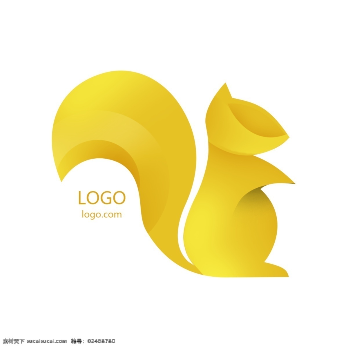 矢量 ps 分层 松鼠 logo 松鼠logo 橙色logo 动物logo 立体