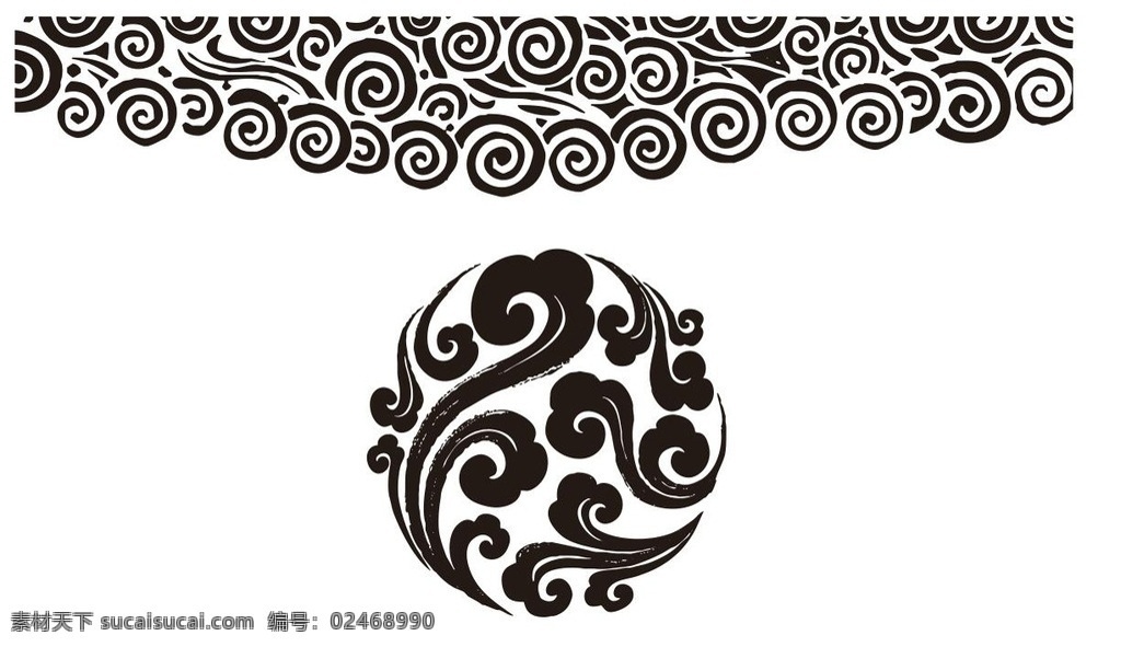 祥云 图案 背景 圆 底图 底纹边框 背景底纹