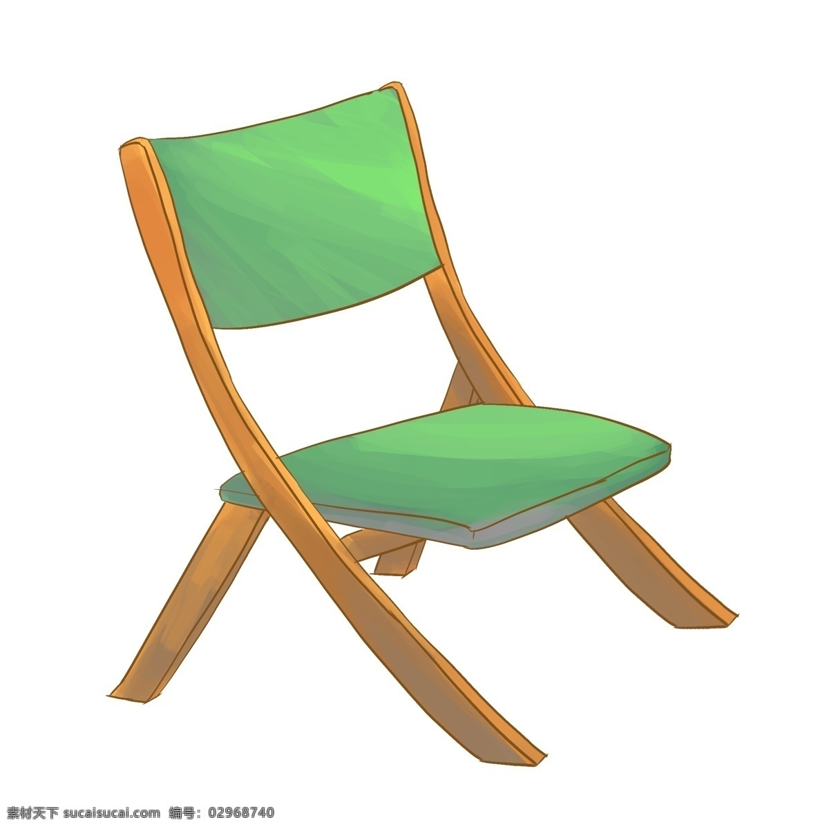 一把 绿色 靠背 椅子 一把椅子 绿色靠背椅子 绿色椅子 木质椅子 家具 卡通椅子 绿色椅子插图