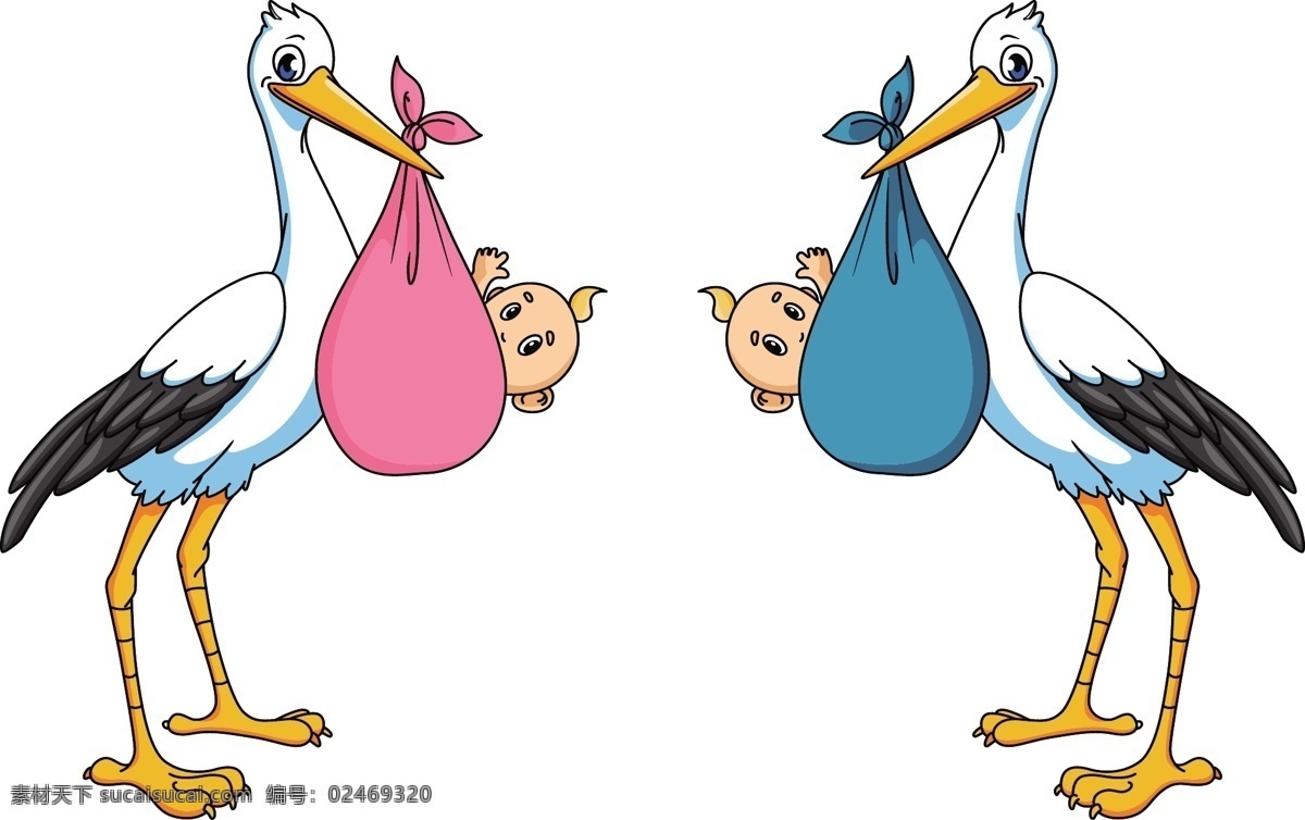 鸭子设计图 矢量图 彩色 蓝色 白色