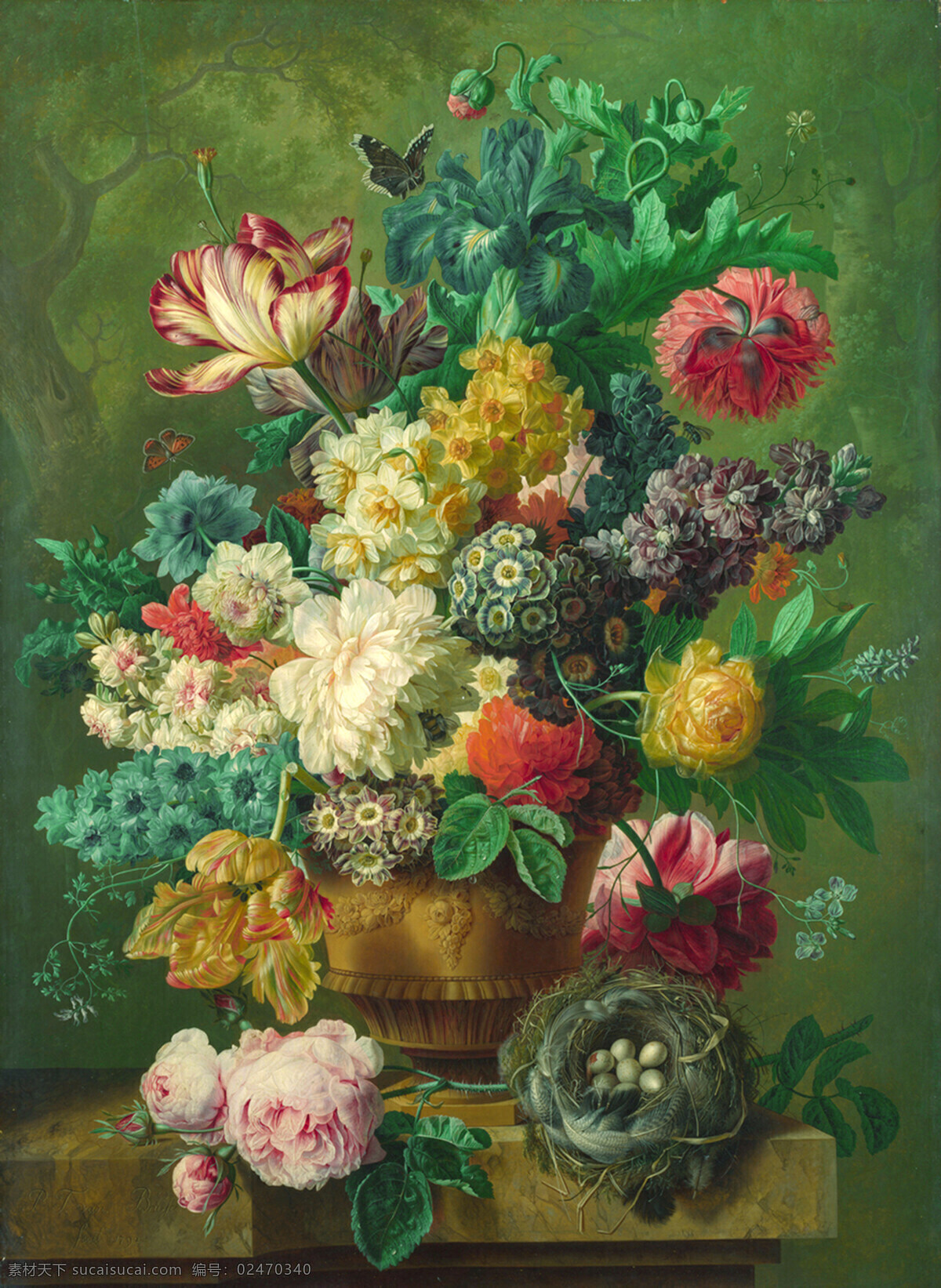 油画 花瓶 静物 装饰画 背景 墙 油画花瓶 鹌鹑蛋 玫瑰