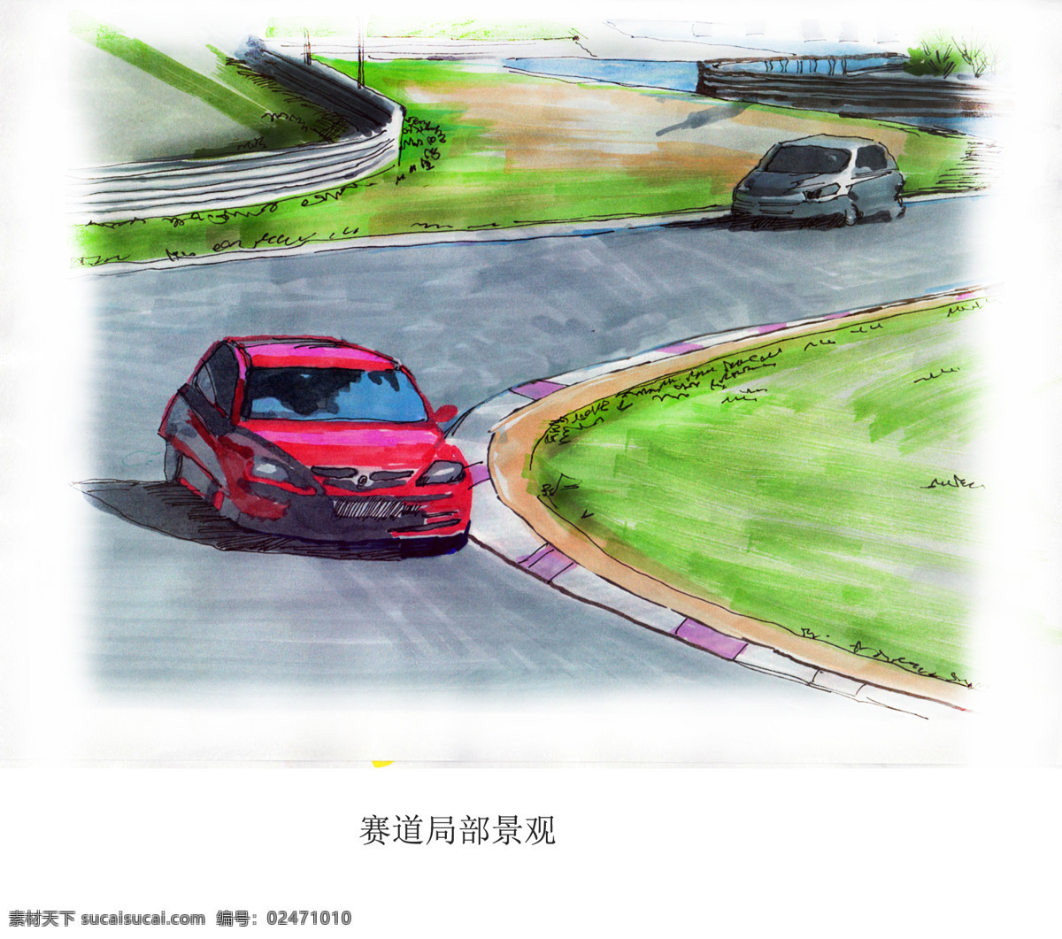 绘画书法 建筑手绘 马克笔手绘 文化艺术 景观 手绘 赛道 设计素材 模板下载 景观手绘赛道 郑 涛 马克 笔 马克笔建筑