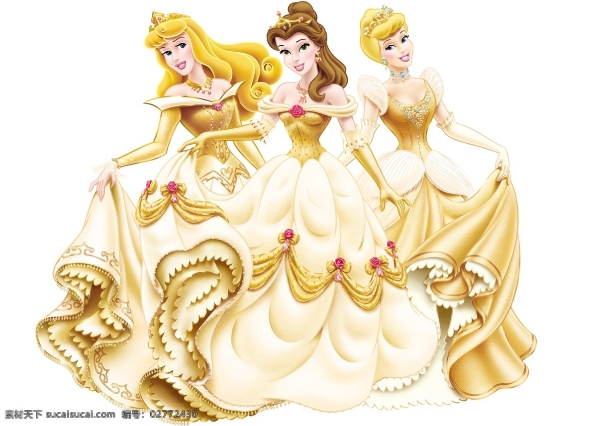 卡通公主 迪士尼公主 白雪公主 贝拉公主 公主 迪士尼 ps素材 分层 源文件