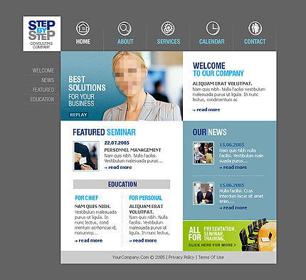 蓝色 专业 风格 企业 flash 网站 简约网站 商业网站 企业网站 灰色