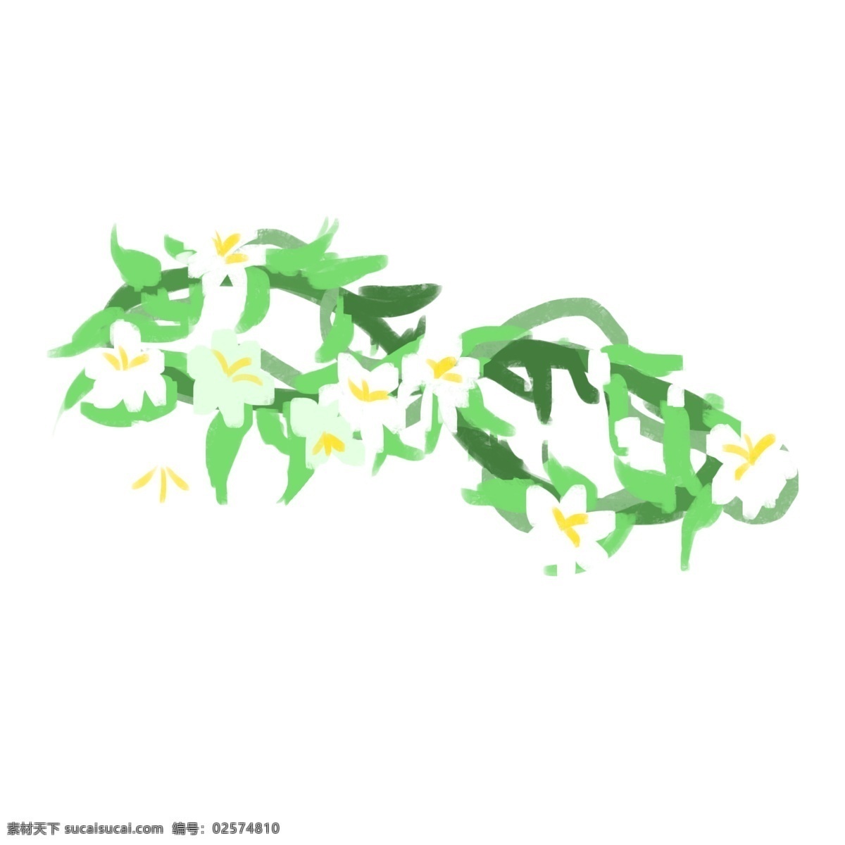 美丽 花朵 花环 插图 白色小花 绿色叶子 植物花环插图 美丽的花环 花朵花环插图 白色花儿 绿叶
