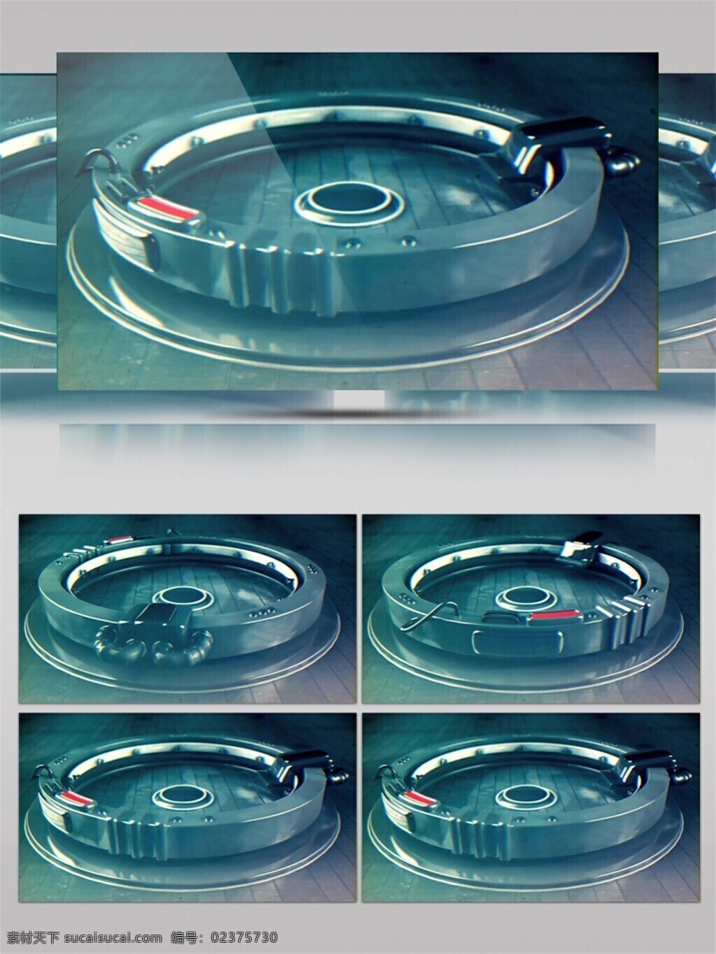青色 水晶 圆环 高清 视频 动态视频素材 科技感 视频素材