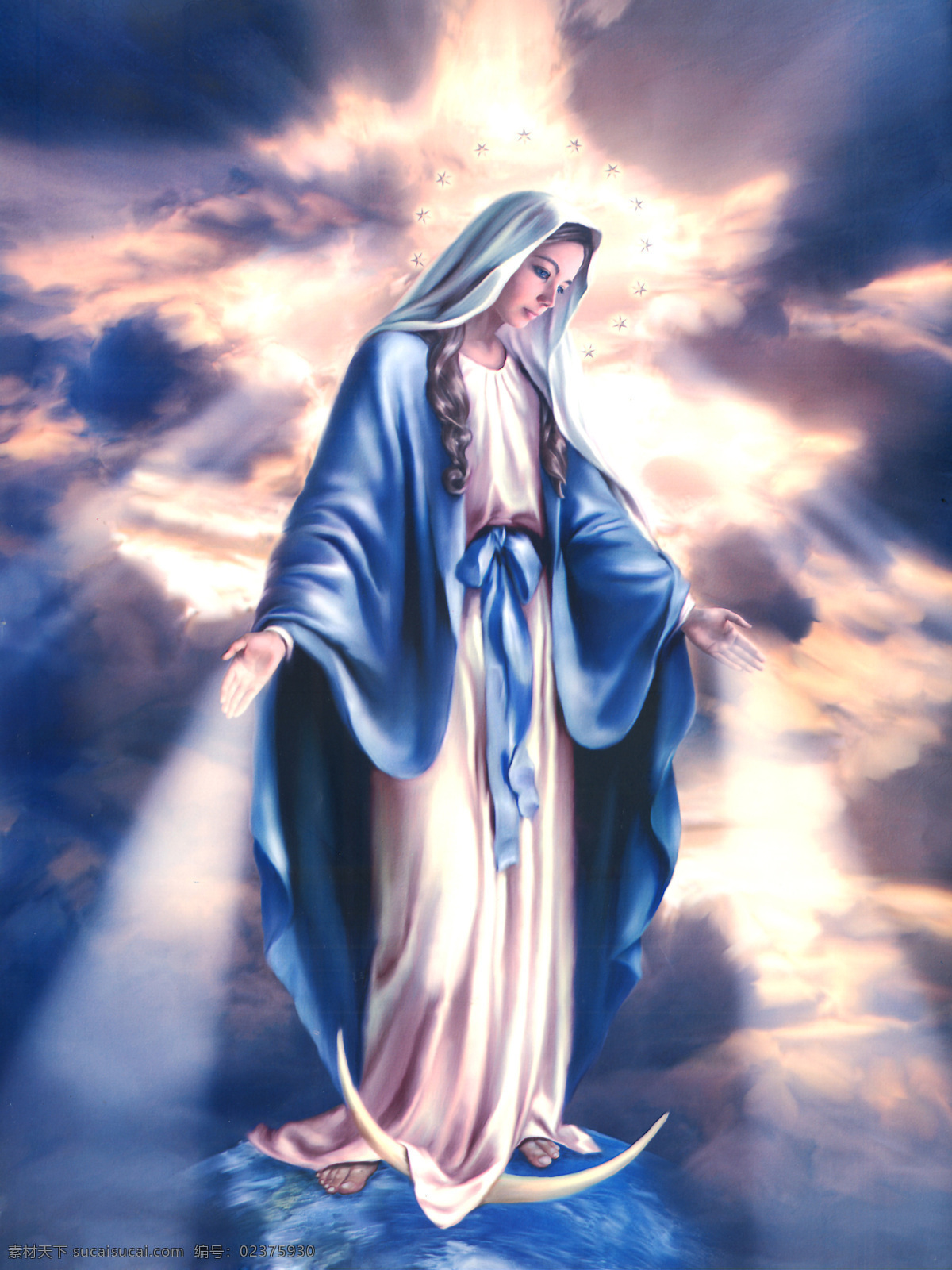 圣母 玛利亚 肖像画 天主教 耶稣 基督