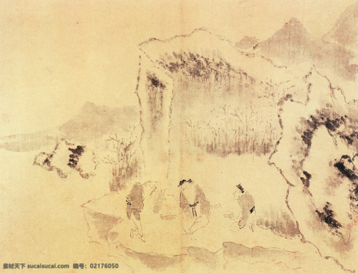 山水 名画 书画 图 二 名家 普 荷 古画 山水画 山水图 书画真迹 中国水墨画 名家普荷 文化艺术