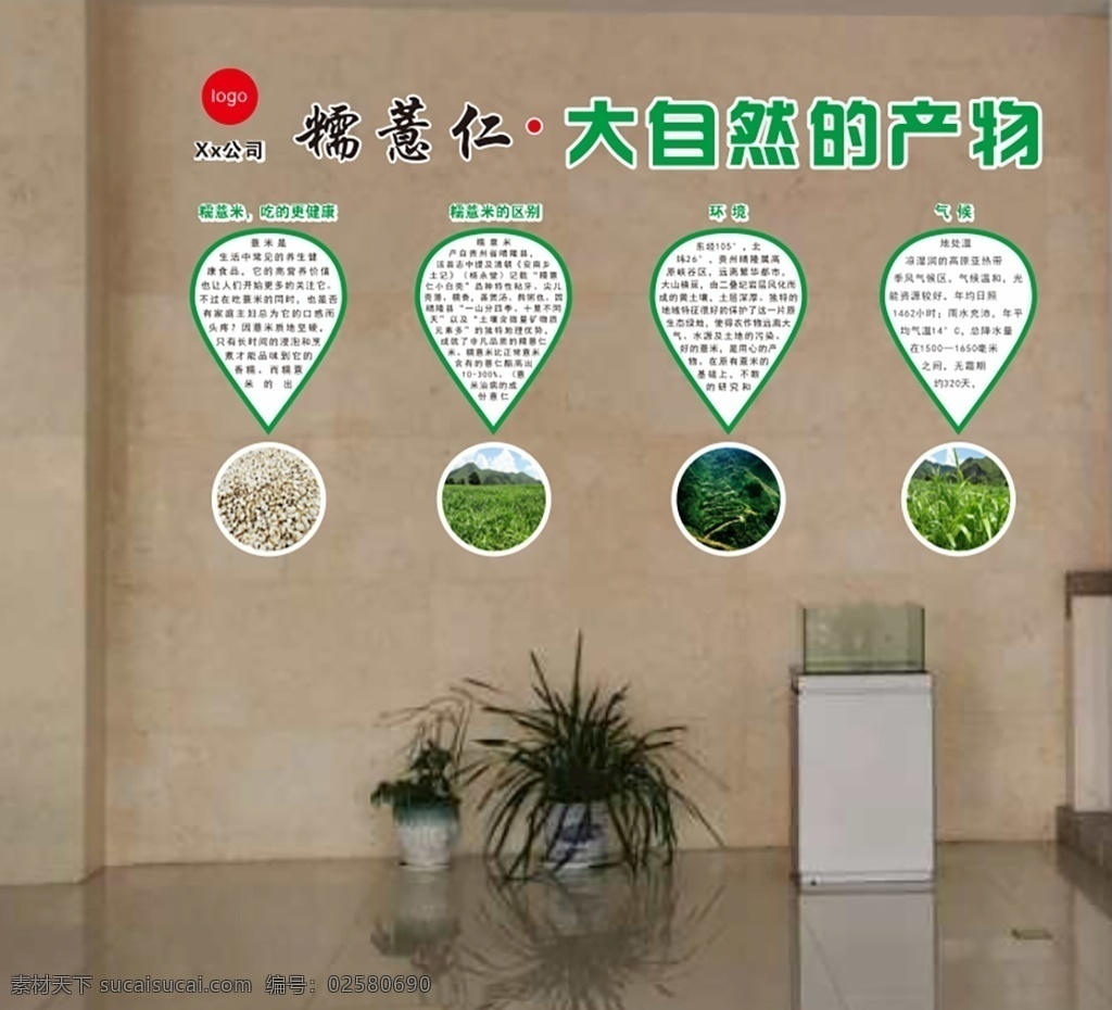 薏仁米文化墙 薏仁米 晴隆 文化墙 绿色 大气 高端 简洁