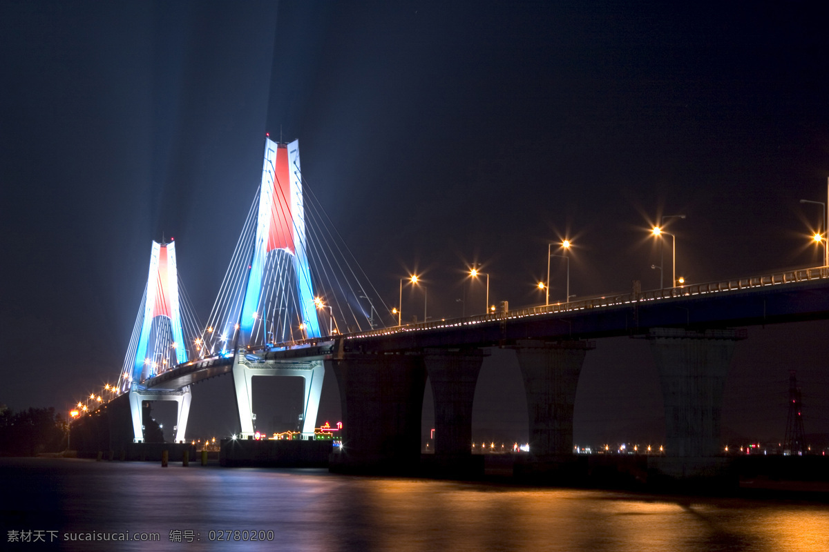 城市夜景 大桥 夜景 城市大桥夜景 城市夜景灯光 自然景观 建筑景观