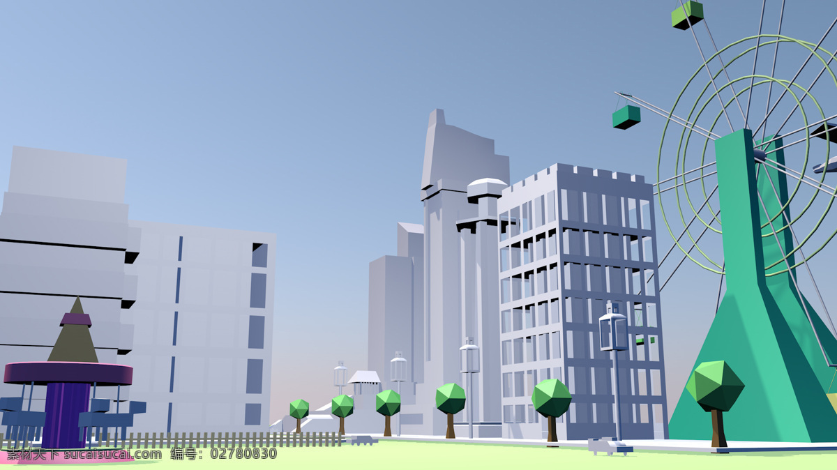 城市 生长 变形 动画 c4d 城市变形动画 组装动画 原创设计 原创3d模型