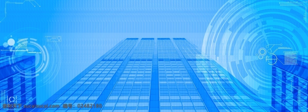 全 原创 科技 城市 建筑 背景 banner 广告 蓝色 现代 科技感 建筑物 计算器 电脑 软件