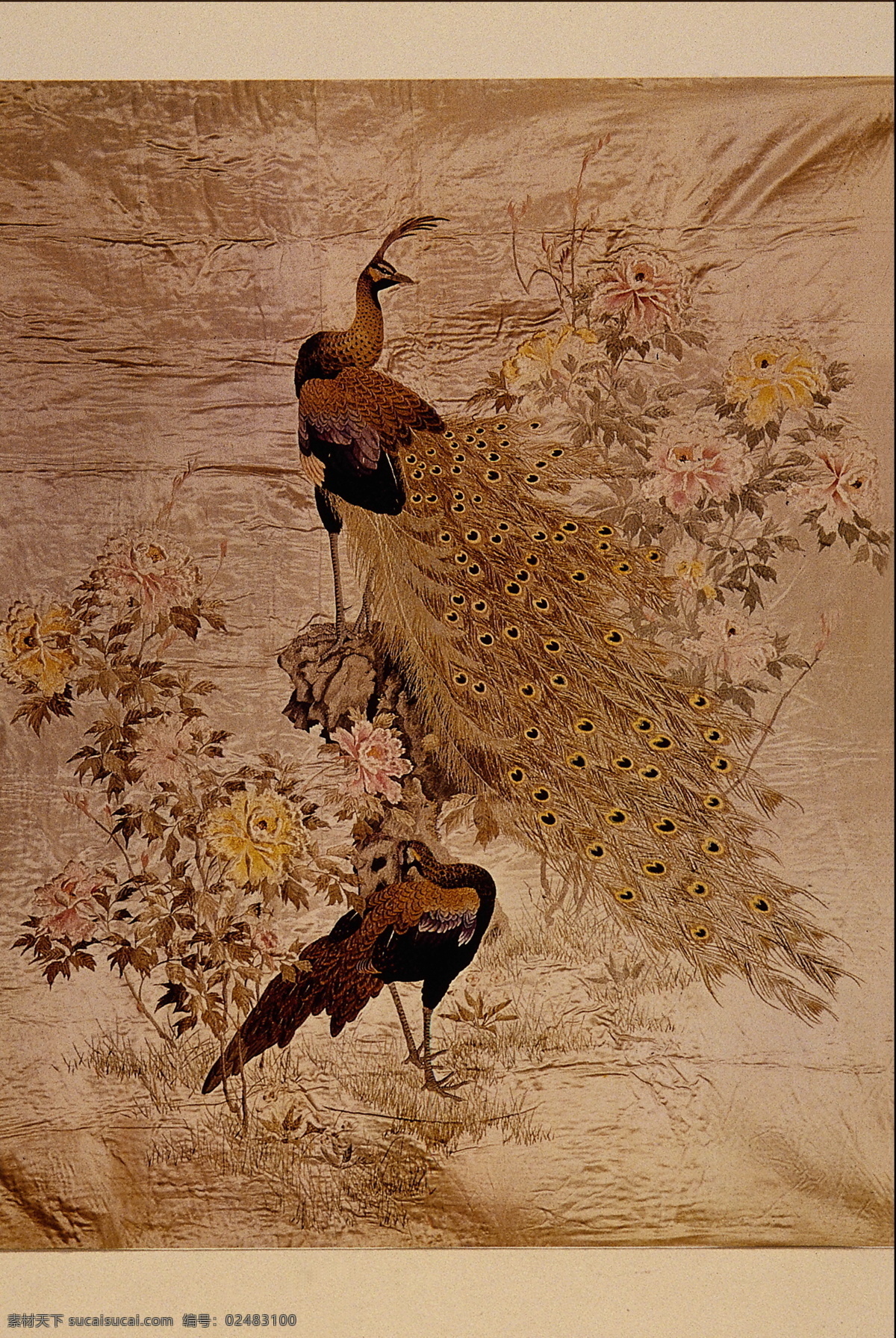 花鸟名画 中国 古 藏 中国古藏 设计素材 古典藏画 书画美术 棕色