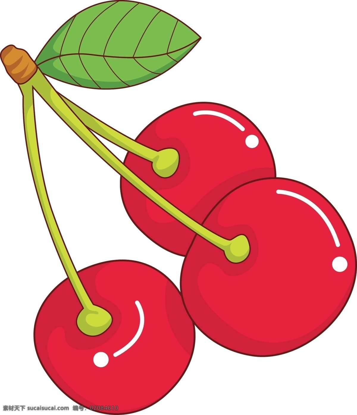卡通 樱桃 商用 元素 红色樱桃 水果 水果樱桃 新鲜水果 好吃的樱桃 美味樱桃
