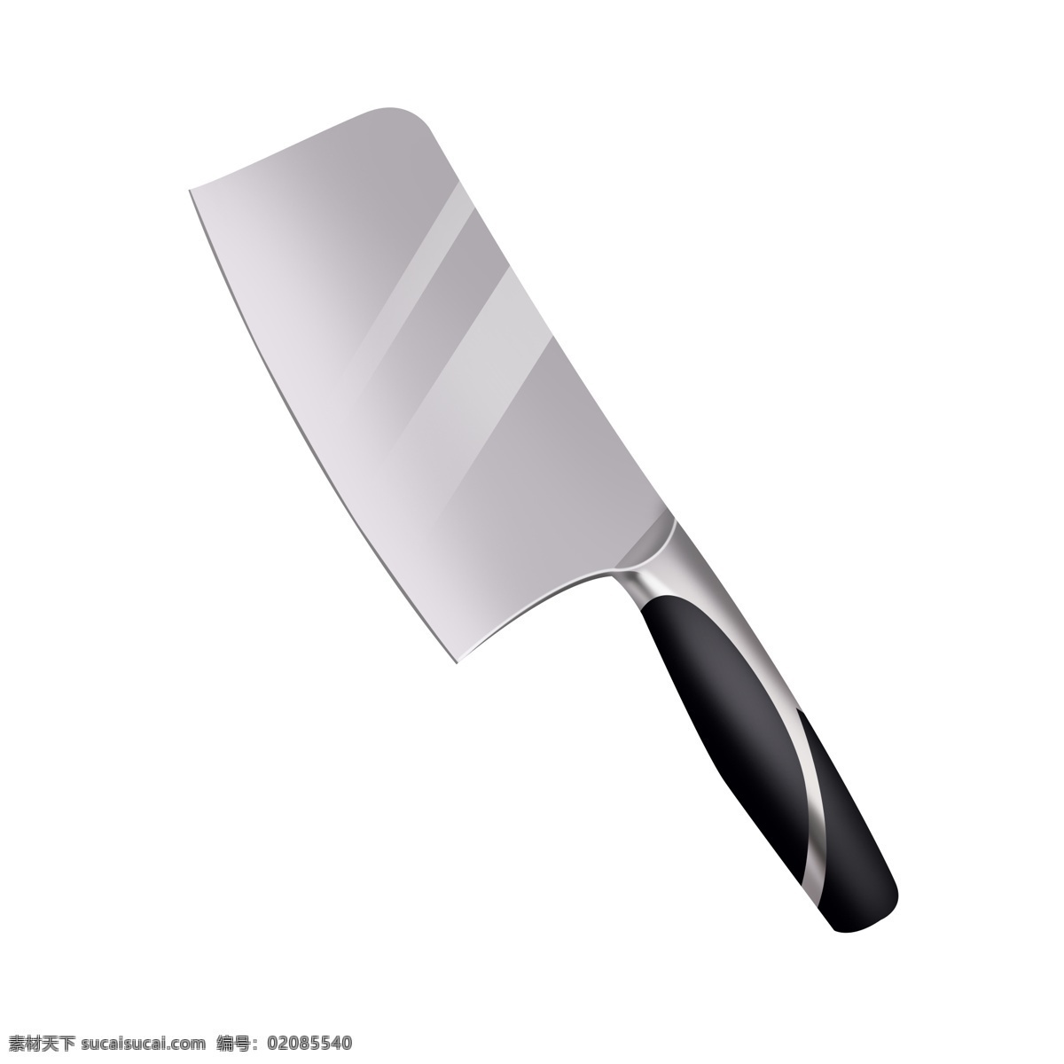 银灰色 精致 锋利 菜刀 透明 底 插画 灰色 锋利的刀 烹饪煮菜用品 厨房用具 厨房用品 插画插图 厨具