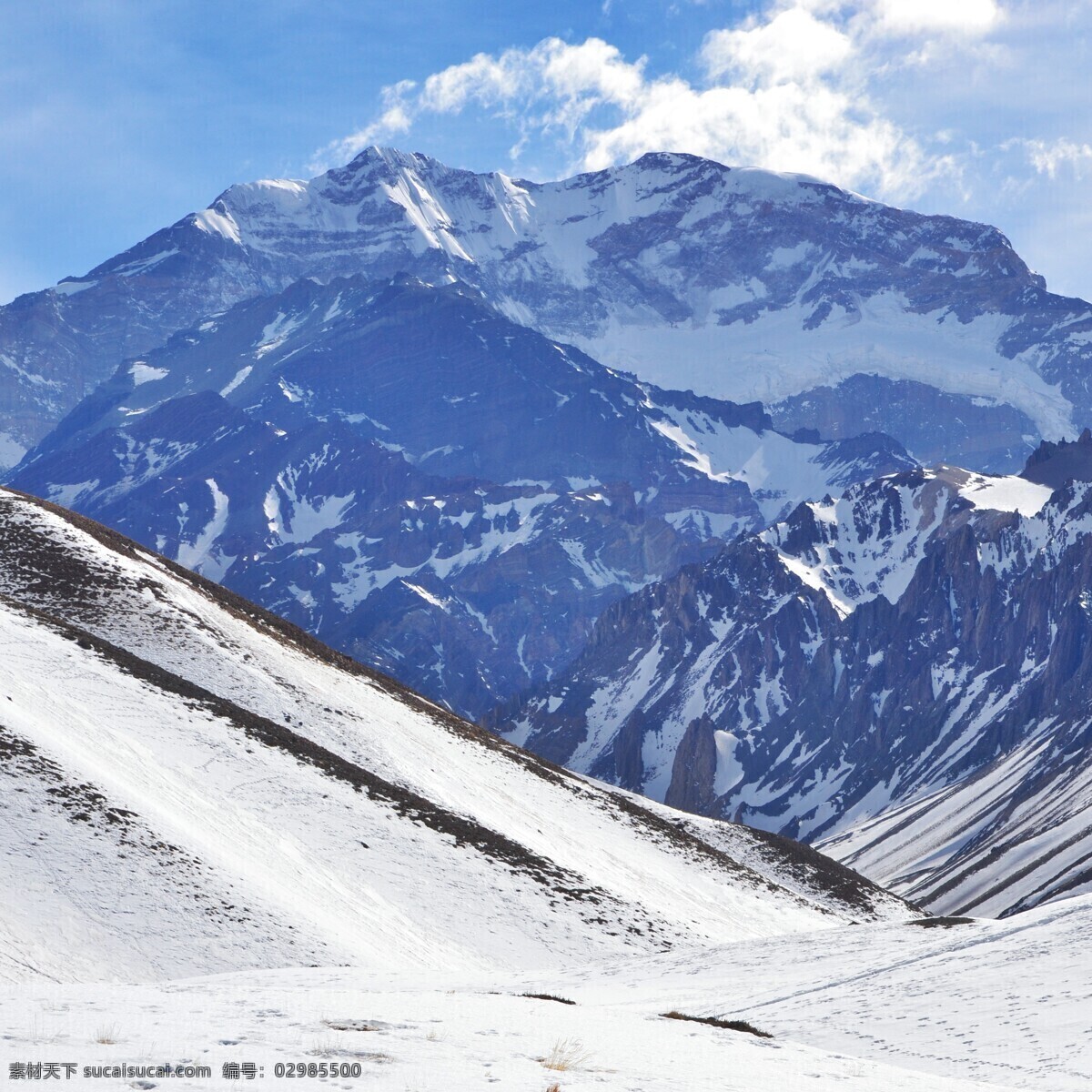 雪山图片素材 雪山 蓝色 白色 雪景 山峰