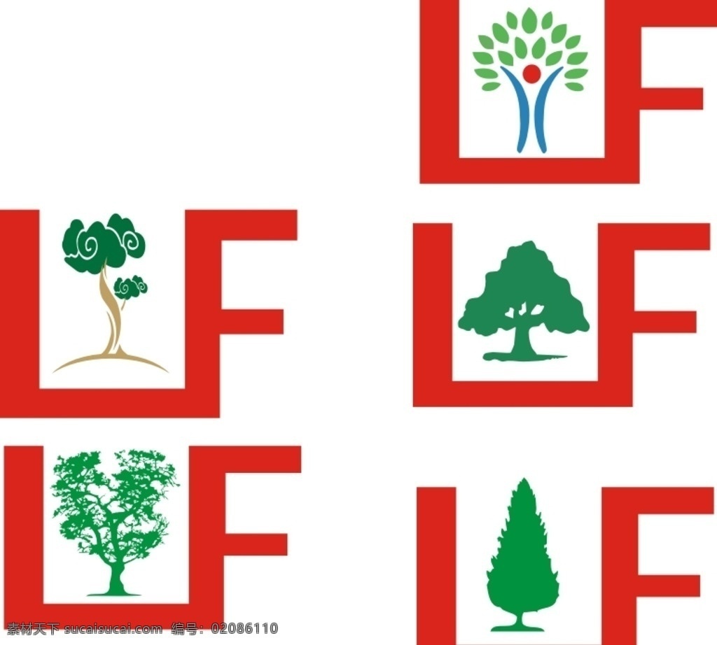 logo 标志 祥云 树 标识 字母组合 f l 图标 标志图标 企业