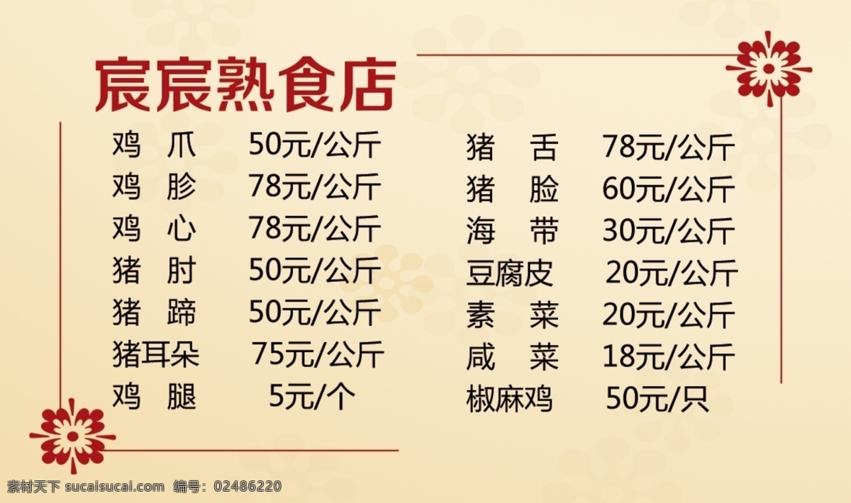熟食外卖 熟食 外卖 订餐卡 温馨 简约名片 卡通人物 名片卡片