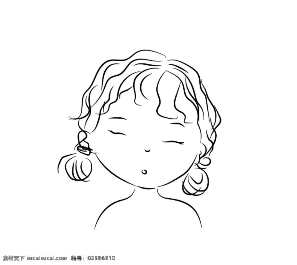 小女孩图片 女孩 小可爱 卷发 大圆脸 圆脸 手绘 人物图库 儿童幼儿