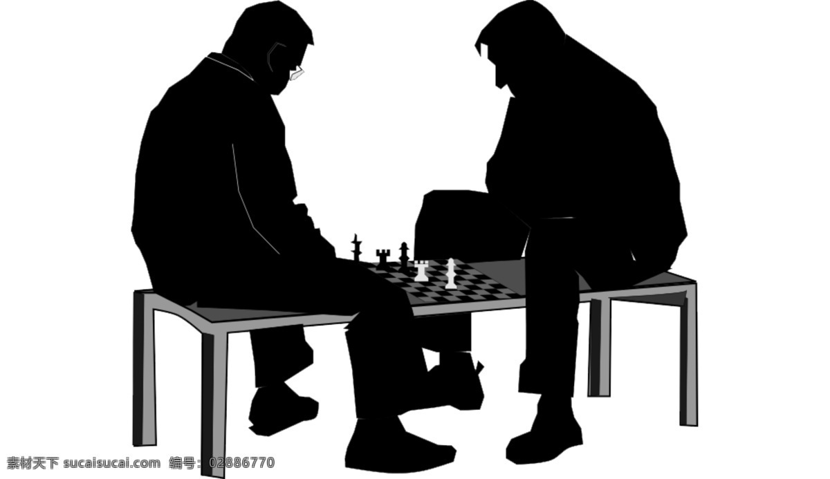 国际象棋 对弈 剪影 免 抠 透明 元素 图形 海报 广告 图