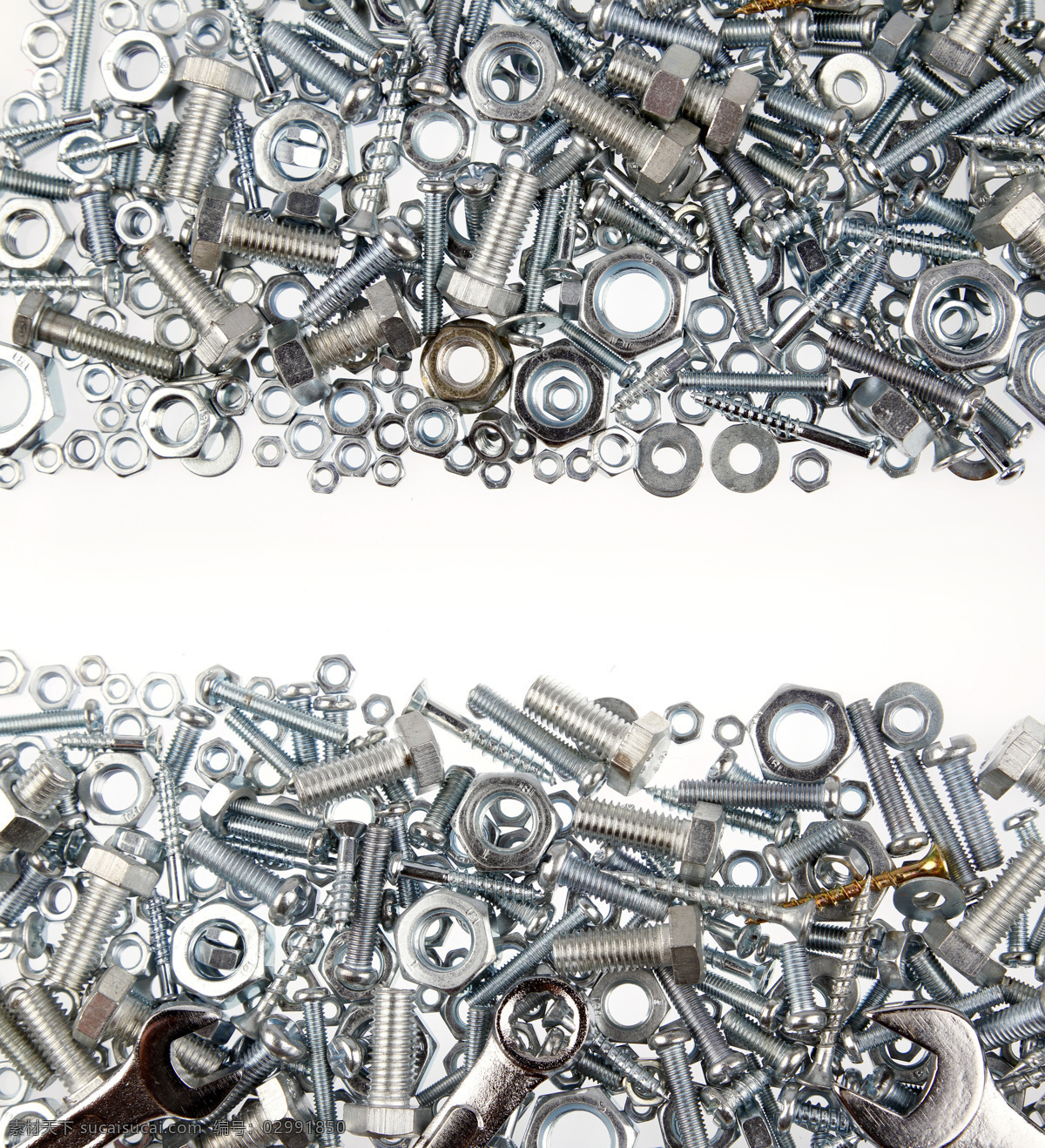 螺栓螺母工具 螺栓螺母 螺钉 螺栓 螺母 金属 质感 工业生产 现代科技 工具 生活用品 生活百科 白色
