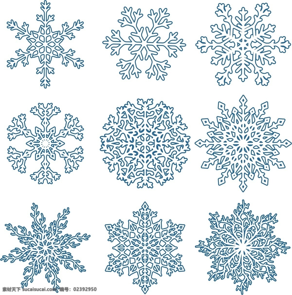 矢量 图 雪花 雪花图片 雪花模型 矢量雪花图 矢量图片 雪花图 底纹边框 其他素材