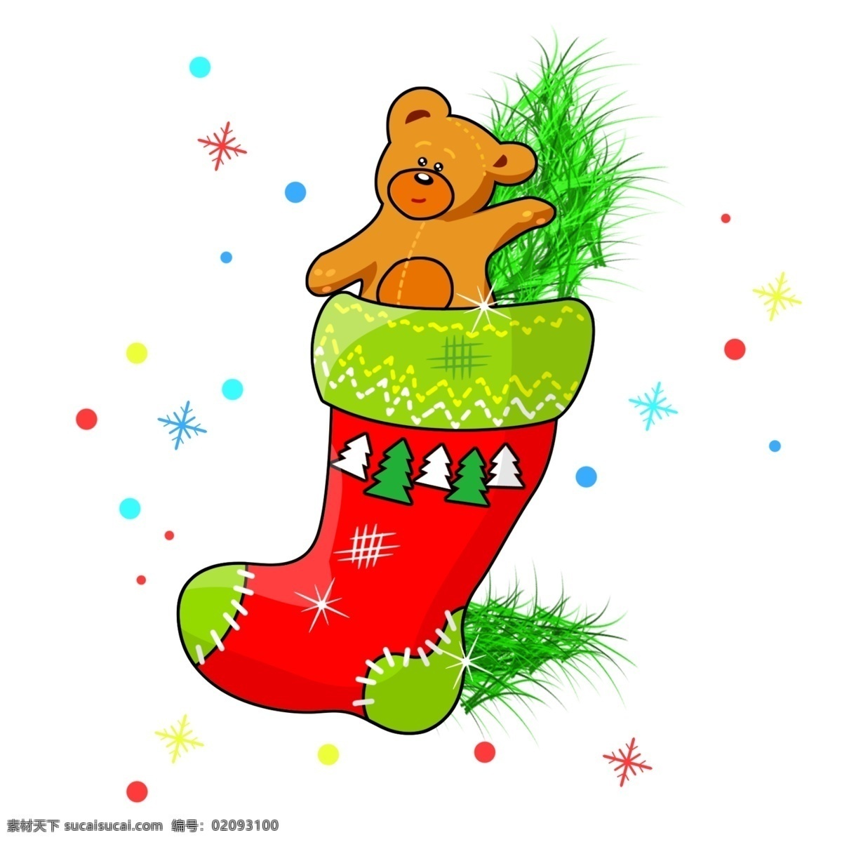 饼干 圣诞 袜 红色 袜子绿色红色