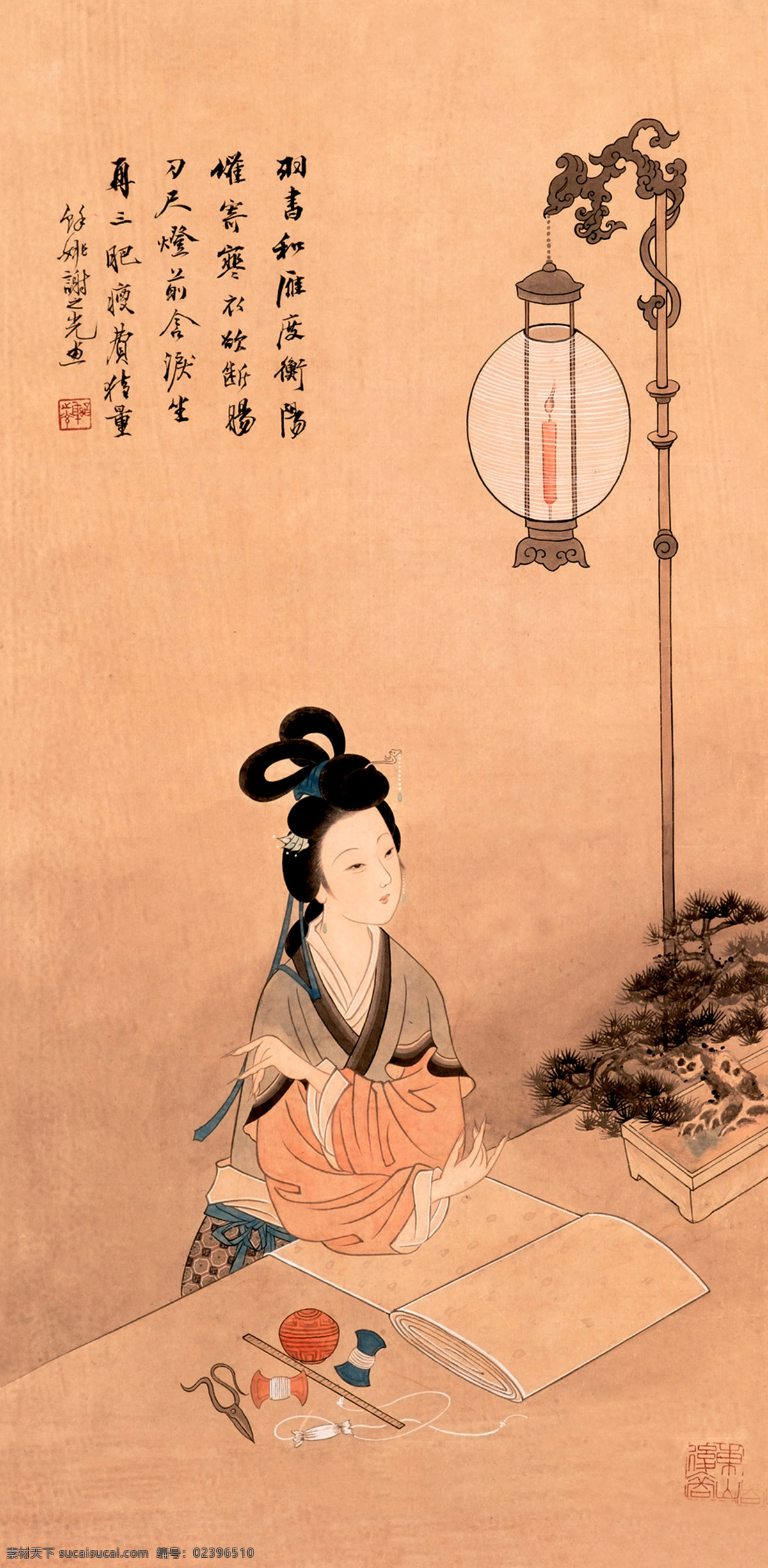 灯前独坐 近现代 山水画 精选 近代绘画 谢之光 国画 古画 书画 山水 人物 古人物 古文化 古代美女 古装美女 文化艺术 绘画书法 设计图库