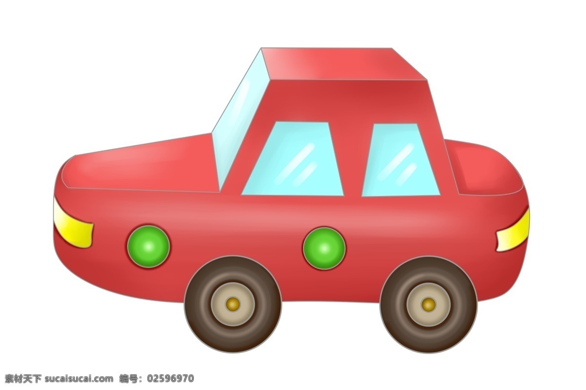 红色 拟人 汽车 插画 红色的汽车 卡通插画 汽车插画 进口汽车 国产汽车 中国汽车 绿色的车窗