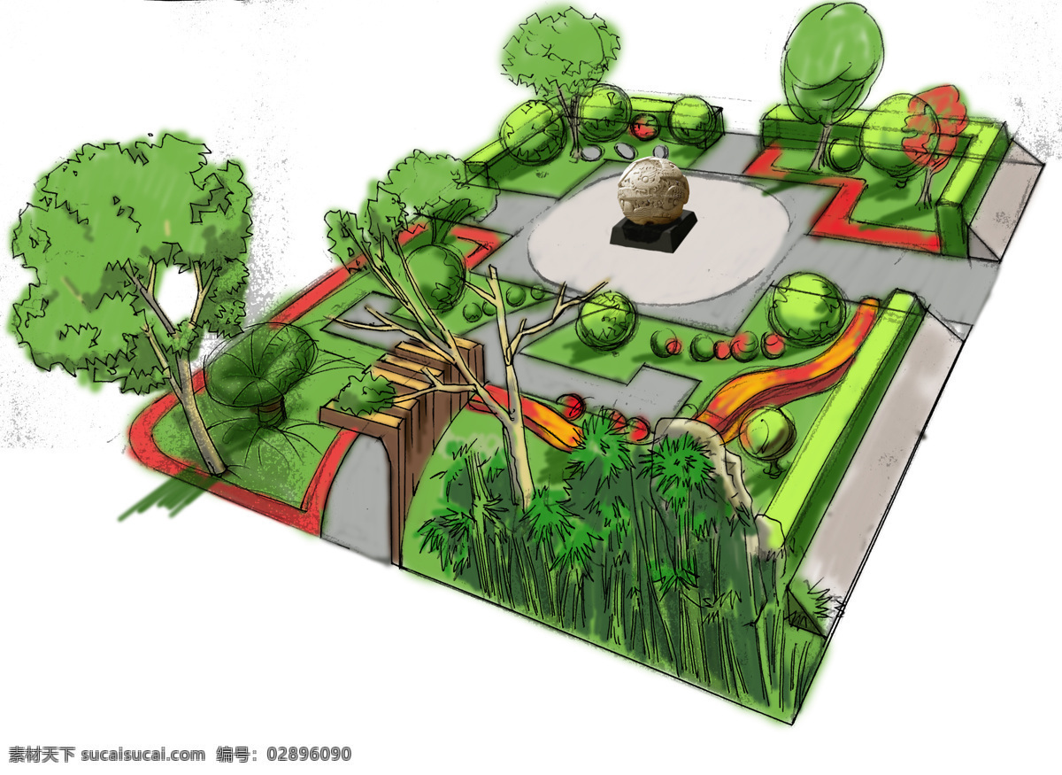 动漫动画 风景漫画 花园 景观 手绘 校园 学校 小 设计素材 模板下载 学校小花园 piant 卡通 动漫 可爱