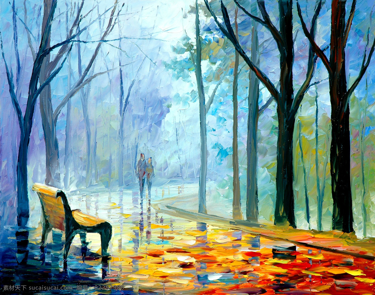 长椅 风景 风景画 挂画 绘画 绘画书法 景色 欧美油画 油画 朦胧 秋雨 设计素材 模板下载 朦胧的秋雨 油画风景 艺术 油画艺术 雨景 公园雨景 树林 情侣 雨天 西方油画 油画作品 文化艺术 装饰素材