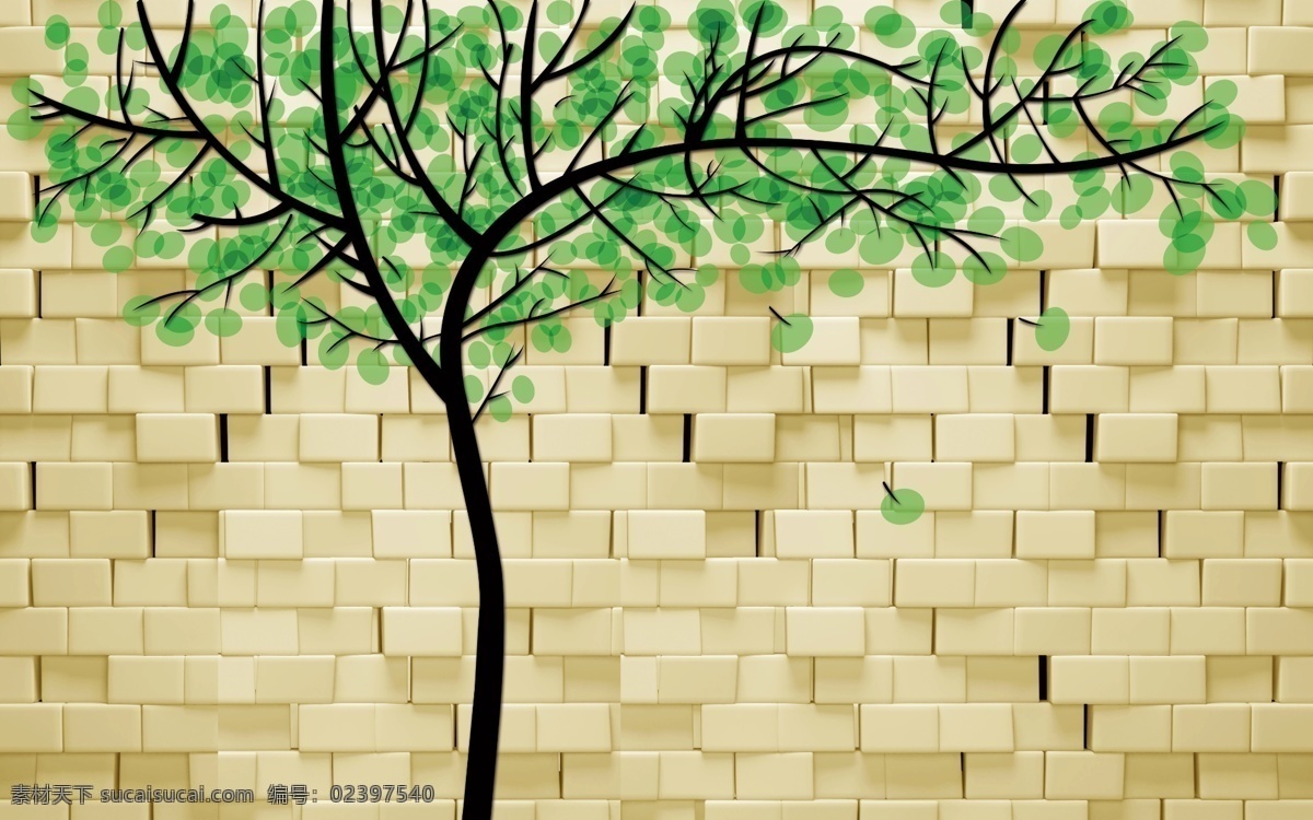 3d绿树 3d 立体 方块 绿树 手绘 抽象 时尚 现代 背景 psd分层 分层 背景素材