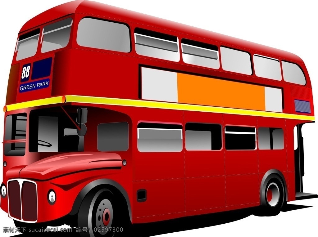 公交车 巴士 双层巴士 汽车 现代科技 交通工具 矢量