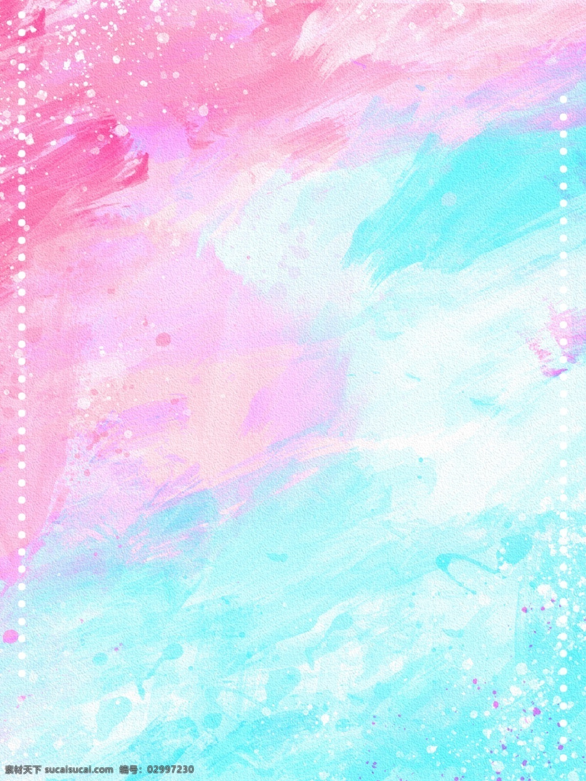 原创 水彩 梦幻 简约 小 清新 波 点 边框 背景 少女 小清新 广告背景 波点边框