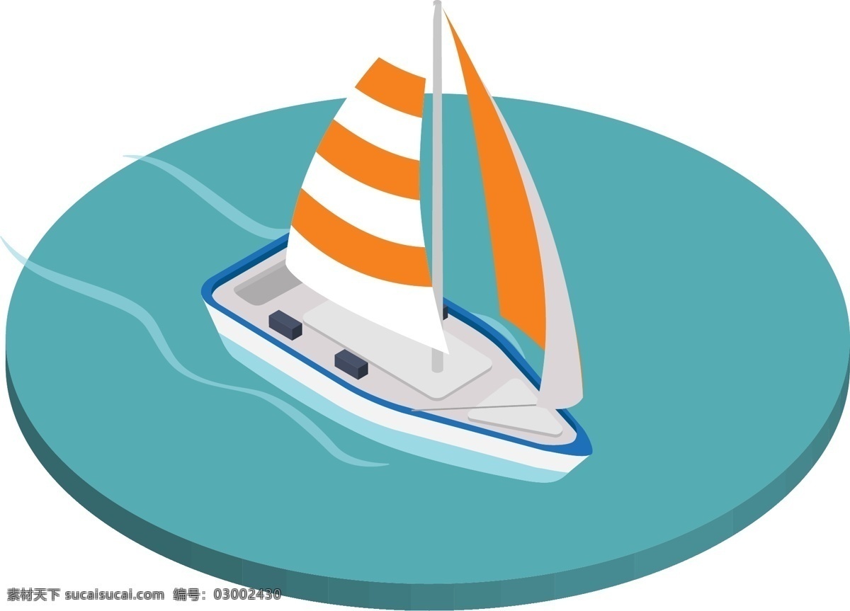 d 立体 帆船 轴 测 图 2.5d 轴测图 插画设计 可爱 小清新 少女 卡通
