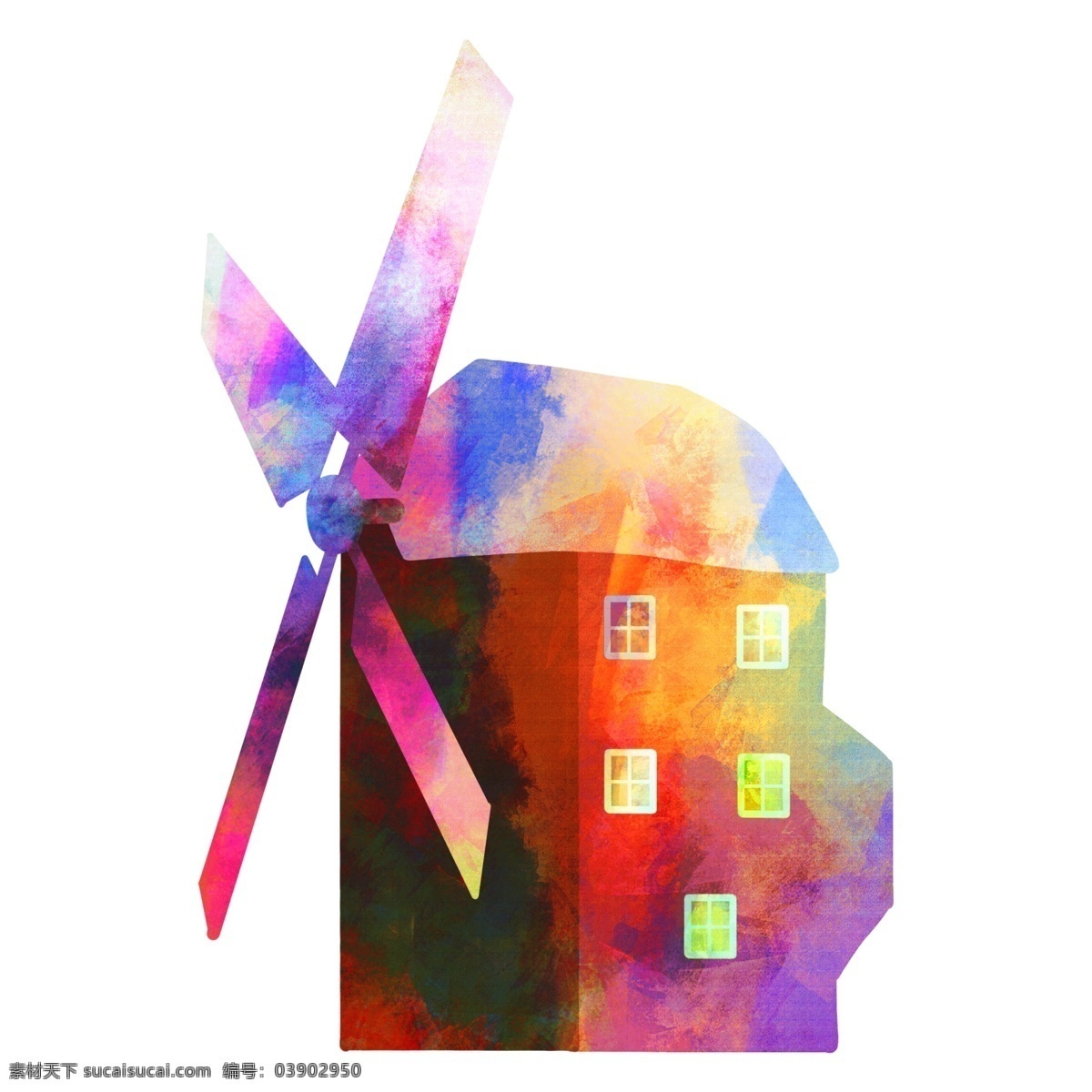 风车 节约能源 插画 节能减排插画 卡通插画 风车玩具 风车建筑 风力发电 节能减排 美丽的风车