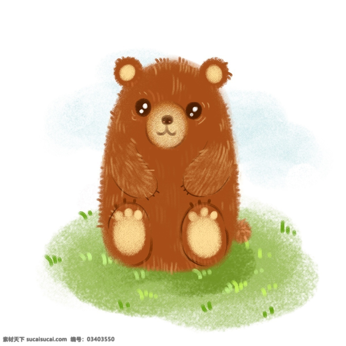萌 哒 可爱 小 熊 插画 小熊 小清晰 卡通