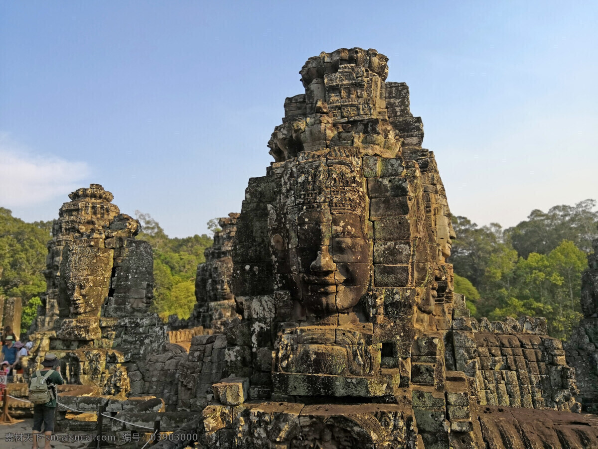 柬埔寨 吴哥窟 大吴哥窟 吴哥城 风景 雕塑 石像 风景名胜 建筑景观 旅游摄影 国外旅游