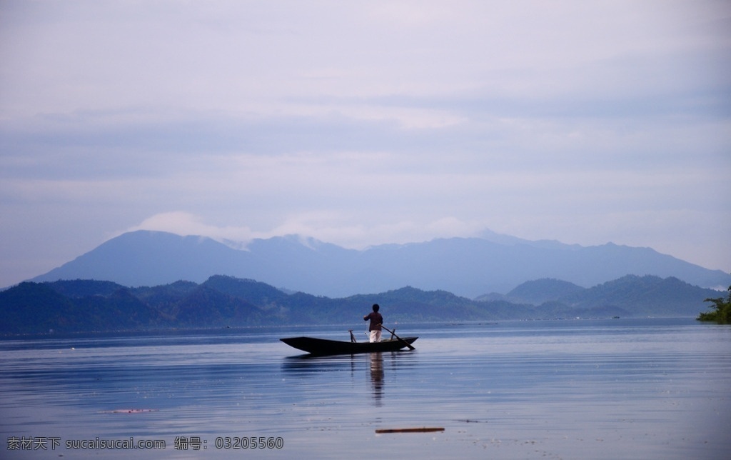 太平湖 安徽 山脉 湖泊 河流 小船 打鱼 自然景观 山水风景