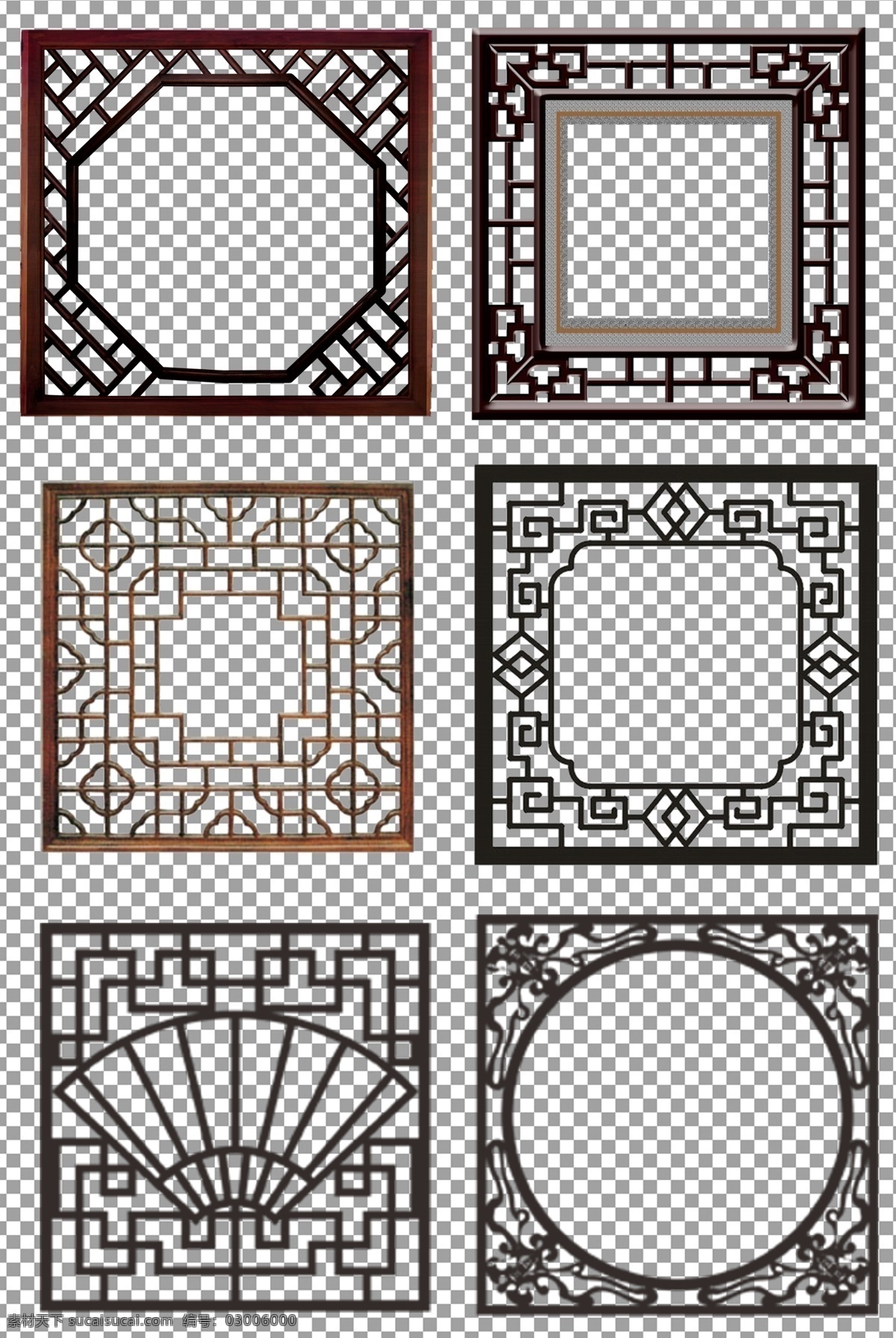 传统雕花窗户 中国风 古典 传统 雕花 花纹 正方形 窗户 免抠 无背景 免抠图 抠图 元素 透明 通道 png免抠图 分层