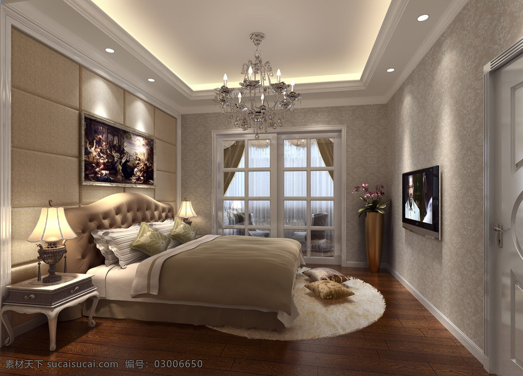 现代 豪华 卧室 典雅 米色 系列 简洁大方温馨 时尚范儿 灰色