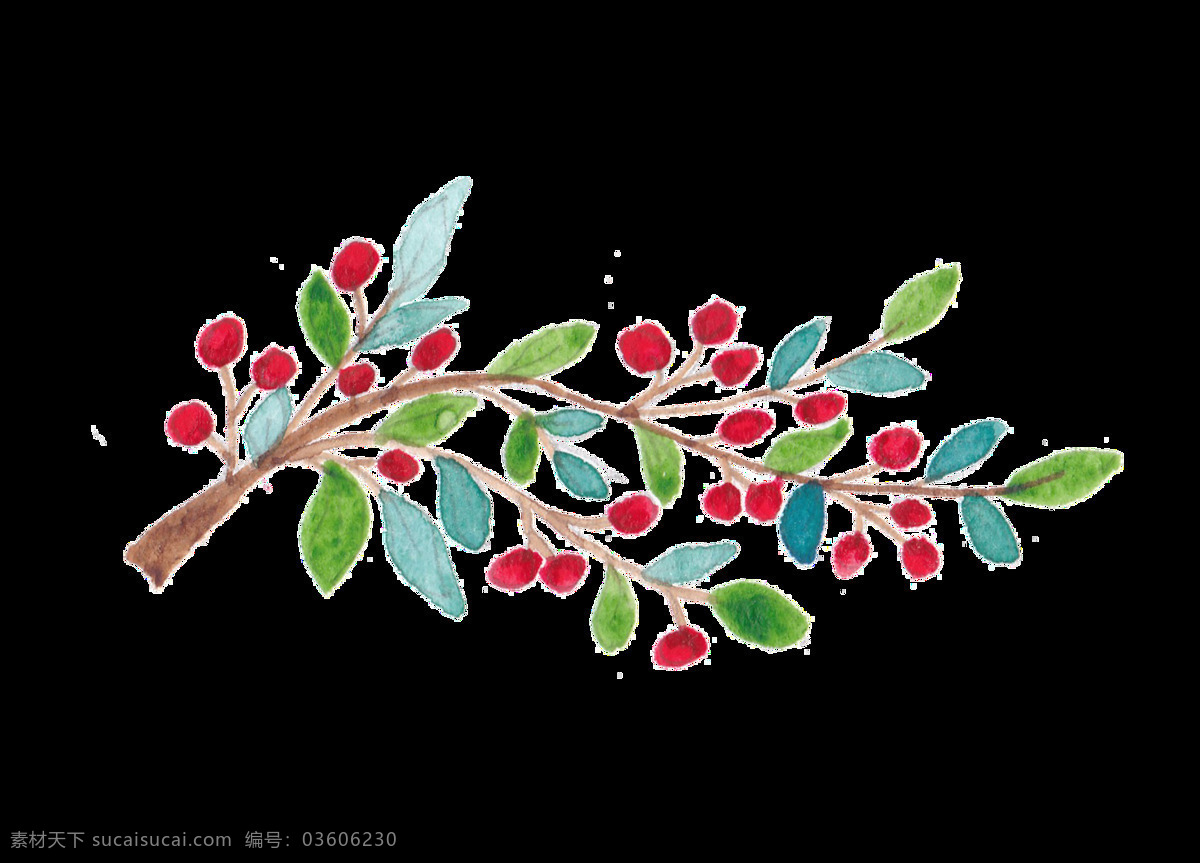彩色 枝叶 透明 茂盛 植物 树枝 透明素材 免扣素材 装饰图案