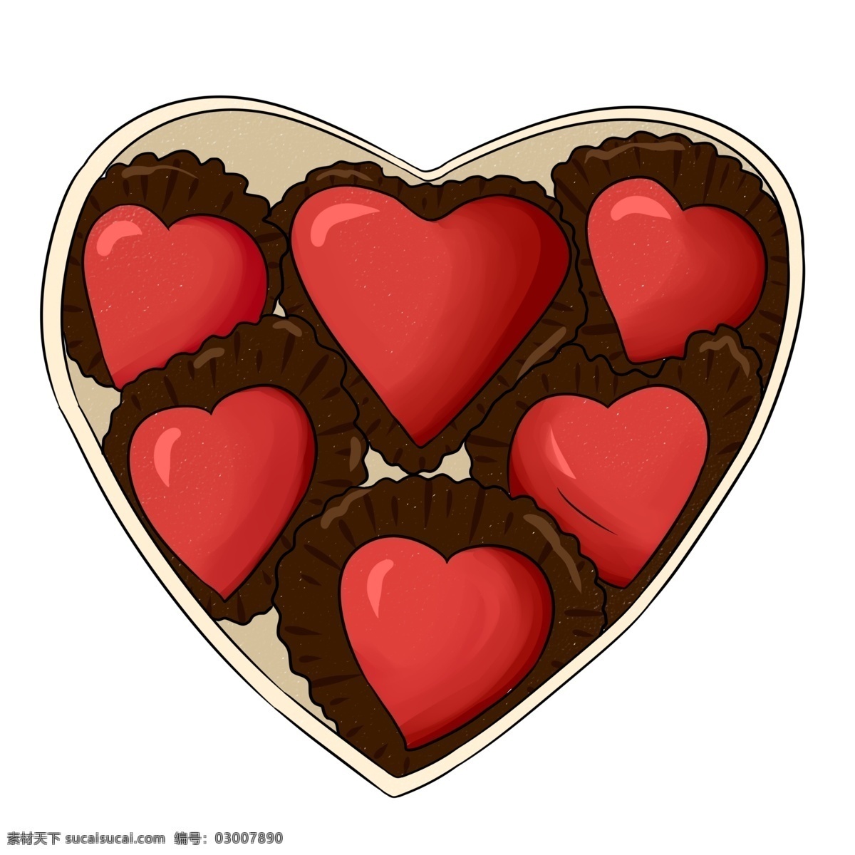 爱心 巧克力 手绘 插画 爱心巧克力 手绘巧克力 卡通巧克力 桃心巧克力 红色的巧克力 漂亮的巧克力