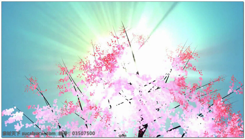 桃花 朵朵 开 粉色 视频 花朵 闪耀 光线 光芒 背景视频素材 高清视频 视频素材